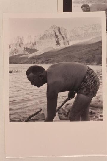 Bill Belknap does the cooking. At Cardenas Creek in Grand Canyon