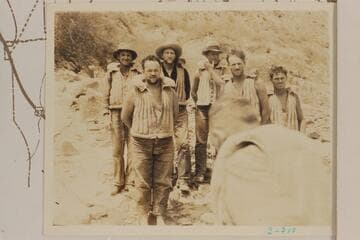 Lunch stop in Iceberg Canyon. Back row: Mowrey, Fahrni, Alt Hatch and Bus Hatch. Front: Frazier and Swain