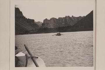Part of the Nevills party on the Green River near McPherson Ranch. McPherson Ranch is Mile 39.4