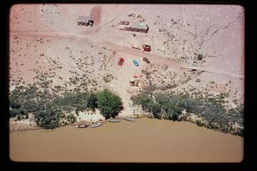 Lees Ferry, fort, trucks, gear, Disney boats; Marston-Disney cruise