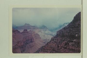 Snow north of river from Slate Canyon