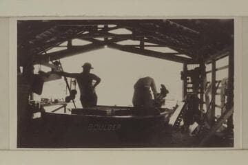 Boat overhaul by the USGS party, Lees Ferry