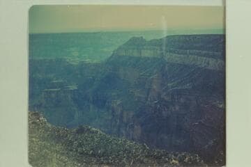 Wheeler Point from near Dutton Point, Powell Plateau.  Waltenberg Canyo below.  Marcos Terrace at left center