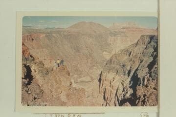 Looking for a route down Prospect Canyon.  Vulcans Throne and Toroweap Valley upper