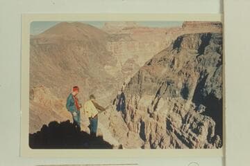 Searching for route down Prospect Canyon