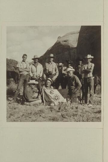 Group at camp at head of middle fork of 73.6.  Belknap used Marston camera