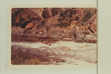 Deck-Boat continues the run of Vulcan Rapid remaining, bow-on, after superstructure had let go and motors died in the first hole.The major water is astern.Jim-Bob Rowland is at wheel.Dock Marston is piloting.Jim Jordan and Shell Wimpfen at the stern