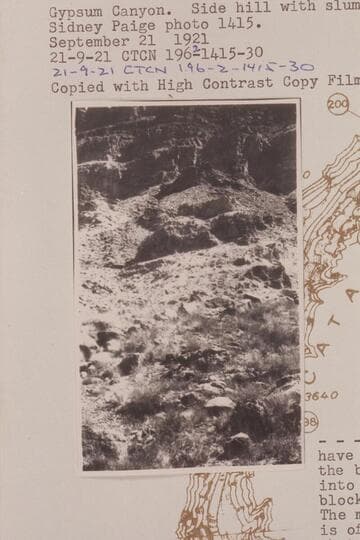 Gypsum Canyon.  Side hill with slumped gypsum