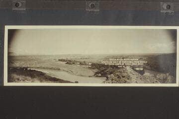Green River Investigation; upstream, half of panorama, from saddle between loops of Horseshoe Bend
