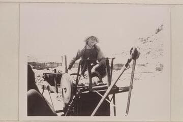 Placer equipment at Red Canyon operated by the Gerhart family. Elmer Gerhart at the controls