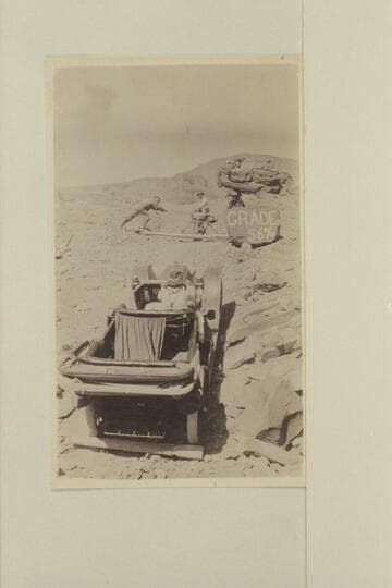 The Zahn's [sic] Franklin car ascending Noki grade.  Leaving the Zahn Mine on the San Juan River