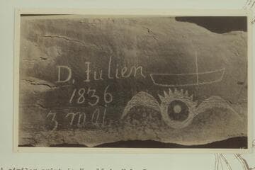 Julien Inscription in Hell Roaring Canyon at Mile 53.8