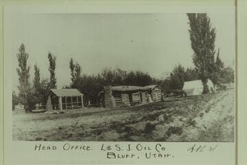 Head office of the London & San Juan Oil Company. Bluff, Utah
