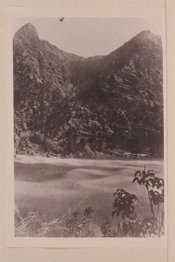 Print from half a stereo: "Views on the Green River," Canon of Lodore Series; Dunn's Cliff from Triplet Falls