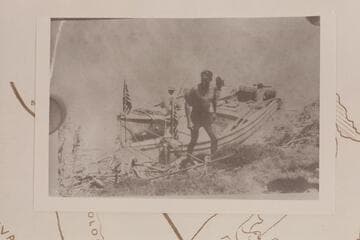 Pete Holt walks from boats at end of Eddy cruise at Needles