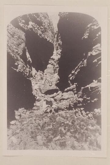 "Views on the Green River", Canon of Lodore Series.  Winnie's Grotto looking up.  Note the photo darkroom