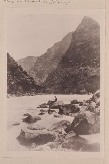 "Views on the Green River," Canon of Lodore Series. Triplet Falls (Looking up the river)