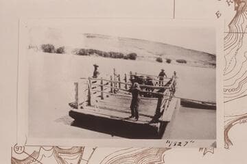 The old Sand Wash Ferry after it was moved downstream from The Narrows, its original location