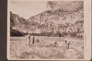 Al Milotte at work in Whirlpool Canyon.  Left to right:  Taylor; Marston; Marston; Milotte