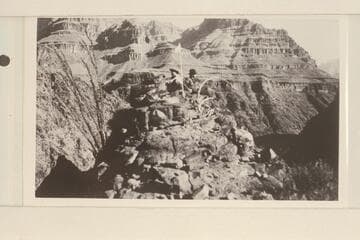 Girand and Stabler. Point on Colorado River below Diamond Creek. During inspection of Dam Site in 1916. Photo No. 77 in Stabler album