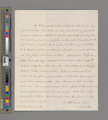 Leadbeater, Mary (Shackleton). Letter to Elizabeth (Pim) Pike