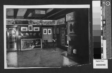 Interior view of room in use as art gallery at The Bivouac