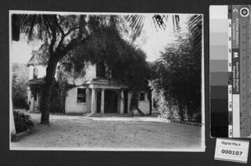 View of rear porch of The Bivouac, temporary headquarters of California Art Club