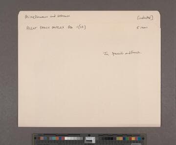 Pillot family papers, folder 12, Miscellaneous and Unknown, undated