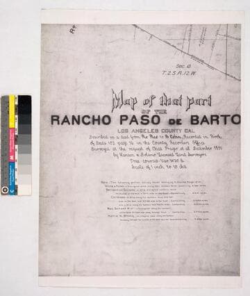 Map of that part of the Rancho Paso de Bartolo Described in a deed from Pio Pico to B. Cohn surveyed at the request of Chas. Prager et al