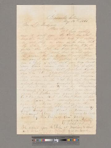 John F. Hubbard letter to Levi J. Woodyard