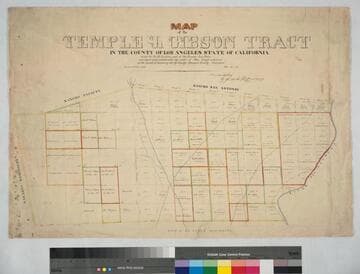 Map of the Temple & Gibson Tract ; being the north eastern part of the Rancho San Pedro, surveyed and subdivided by order of Mess. Temple & Gibson