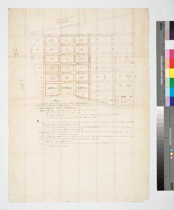 Map of a tract of land situate between Hill, Grasshopper, 9th and 12th Streets of Ord's Survey