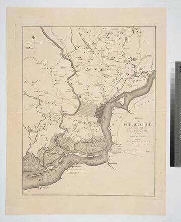 Environs de Philadelphia par Seull et Heap, Publié á Londres par Faden en 1777