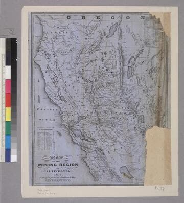 Map of the Mining Region of California. 1855