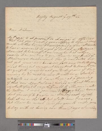 Lyttleton, Thomas, 2nd Baron of Lyttleton of Frankley. Letter to Elizabeth (Robinson) Montagu