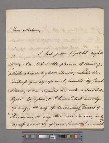 Petty, Sophia (Carteret), Countess of Shelburne. Letter to Elizabeth (Robinson) Montagu