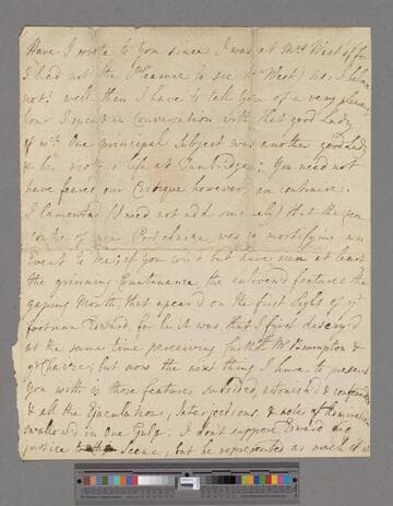 Boscawen, Frances Evelyn (Glanville). Letter to Elizabeth (Robinson) Montagu