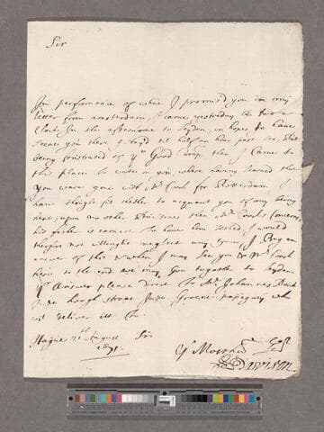 Davidson, Peter. Letter to William Blathwayt