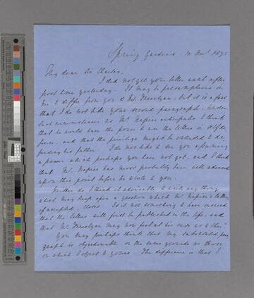 George H. Ellis. Letter to Sir Charles Edward Trevelyan, 1st Baronet