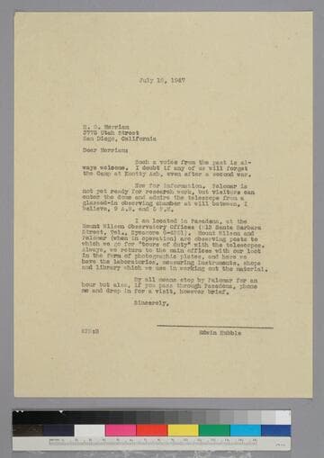 EPH writes to H. G. Merriam