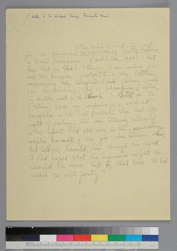 EPH writes to pioneer aviator Richard Fairey