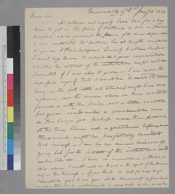 Arthur S. Brockenbrough, University of Virginia, letter to Thomas Jefferson