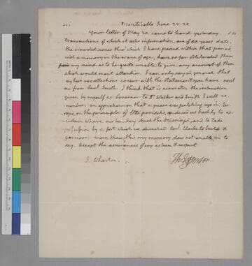 Thomas Jefferson, Monticello, letter to Jesse Wharton