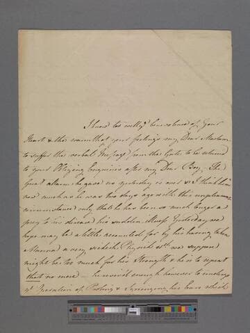 Petty, Sophia (Carteret), Countess of Shelburne. Letter to Elizabeth (Robinson) Montagu