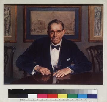 Photograph of a painting of Guy Knowles, painted by Gerlad Kelly