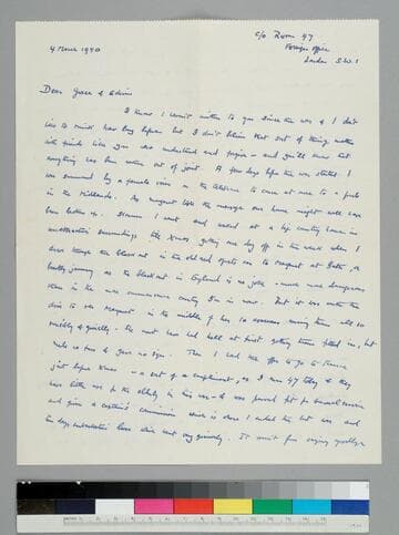 Robert Gore-Browne, a friend of the Hubbles, writes to Grace and Edwin Hubble