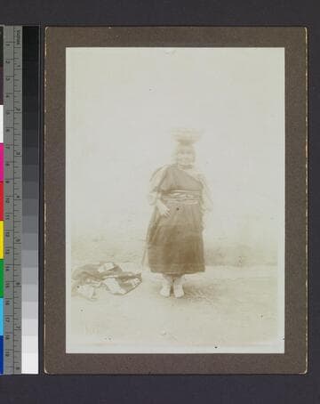 Native woman with basket