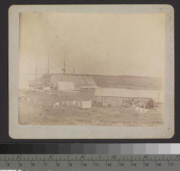 Cannery showing wreck of the bark