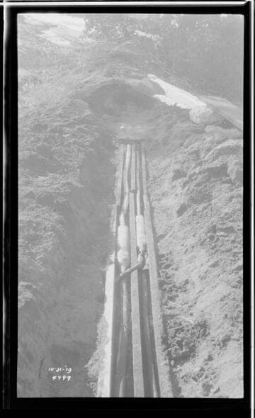 Gate control cables in trench up BC #1 incline