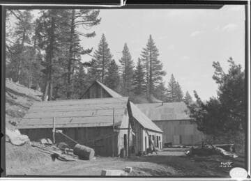 Big Creek, Florence Lake Dam - Blacksmith shop, compressor house, and warehouse